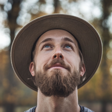 Studio portrait showing the use of softbox lighting for soft shadows.