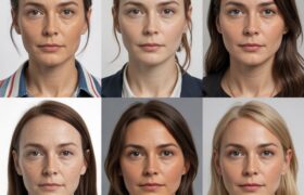 UK passport photo requirements example with correct lighting and neutral background