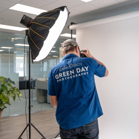 passport photo lighting setup office