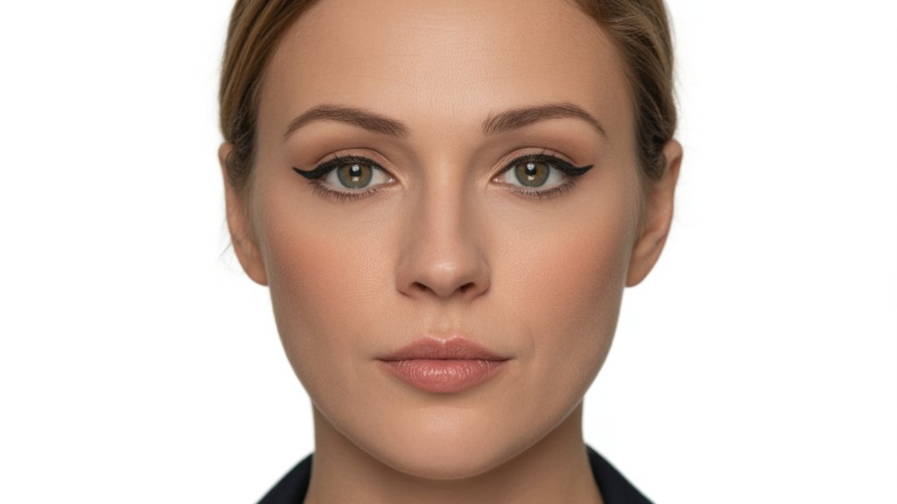 woman wearing natural makeup for Canadian passport photo