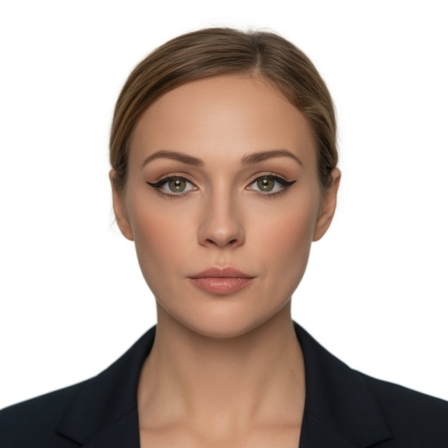 woman wearing natural makeup for Canadian passport photo