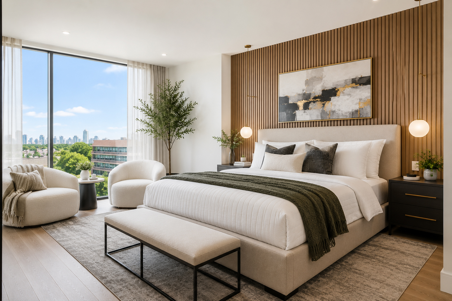 Luxury Airbnb interior photography with natural light