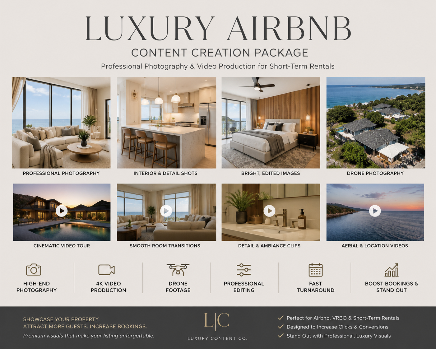 Modern Airbnb apartment photographed for listing optimization