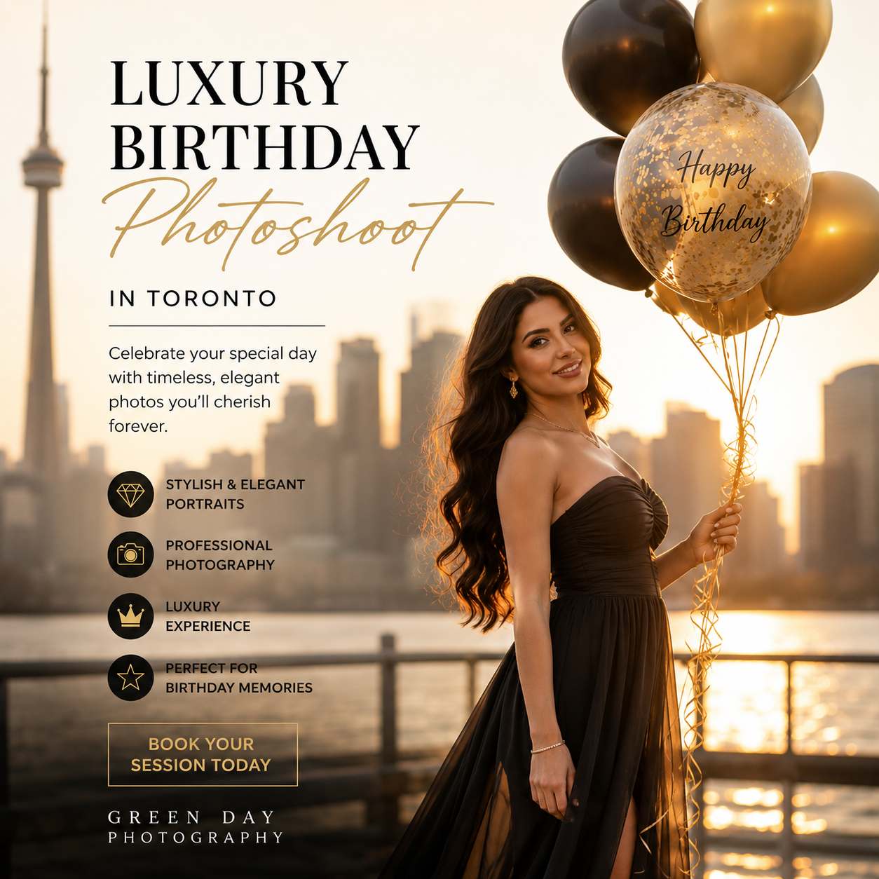 Professional birthday photoshoot in Toronto with balloons
