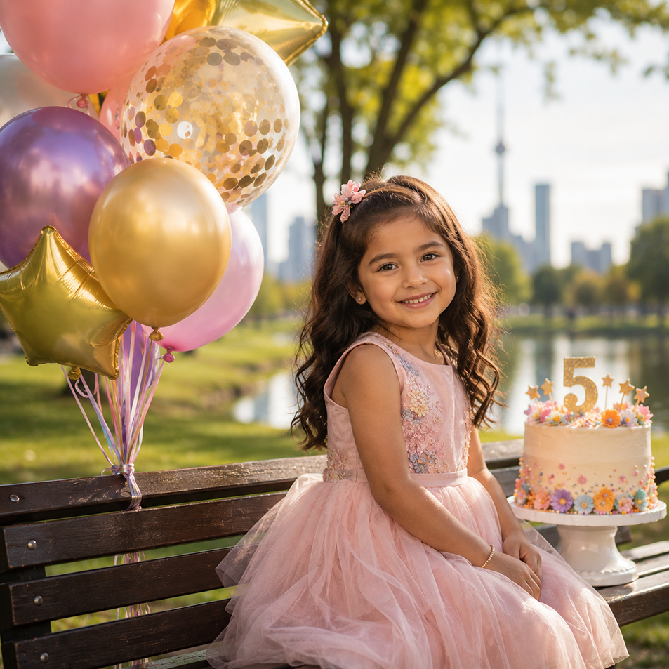 Kids birthday photography session in Toronto park
