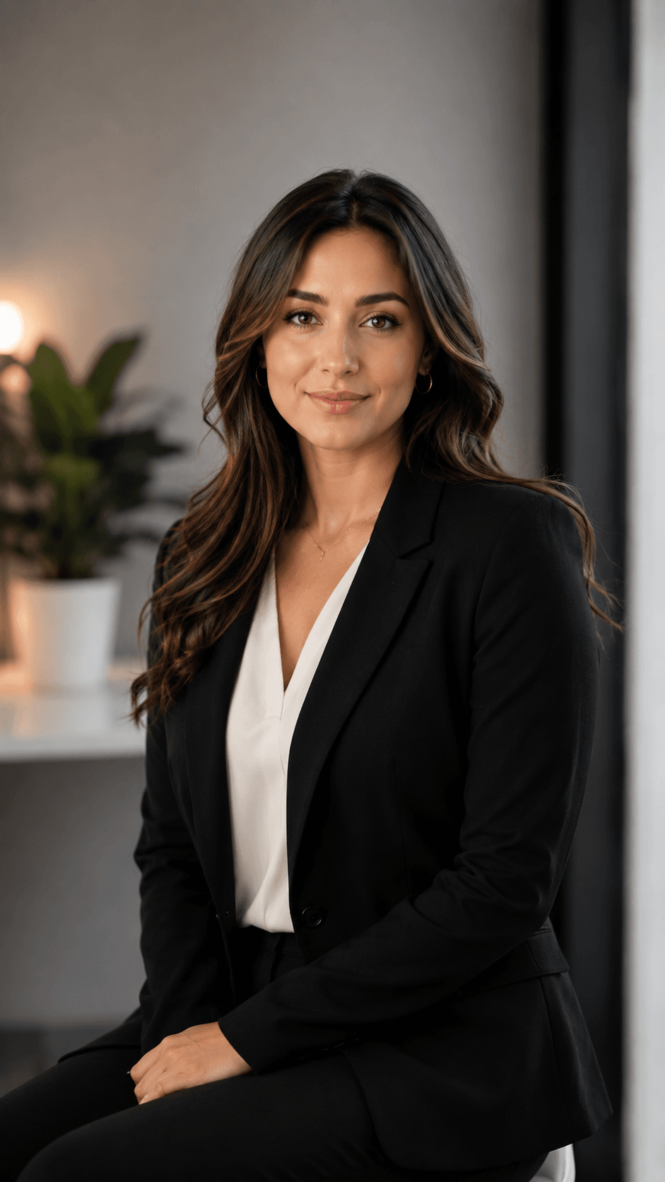 Professional business headshot photographed in a modern Toronto studio