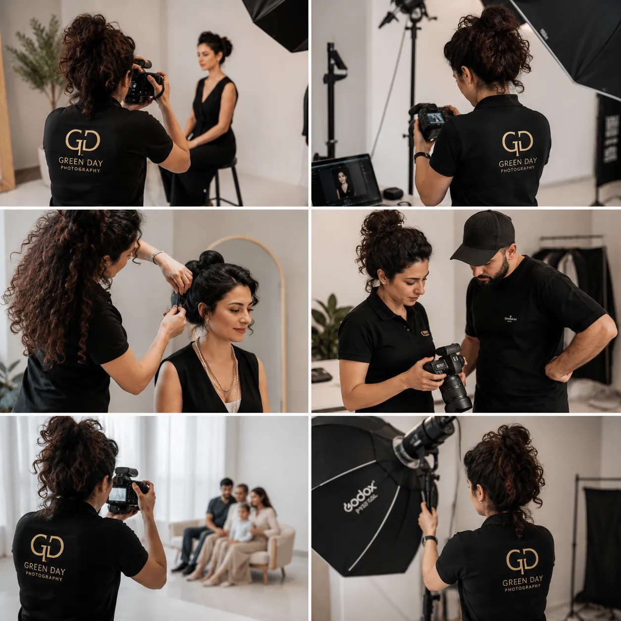 Professional photographer working during photoshoot