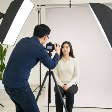 Professional passport and visa photography session in a North York studio