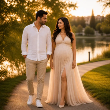 Professional maternity photography session in Richmond Hill studio