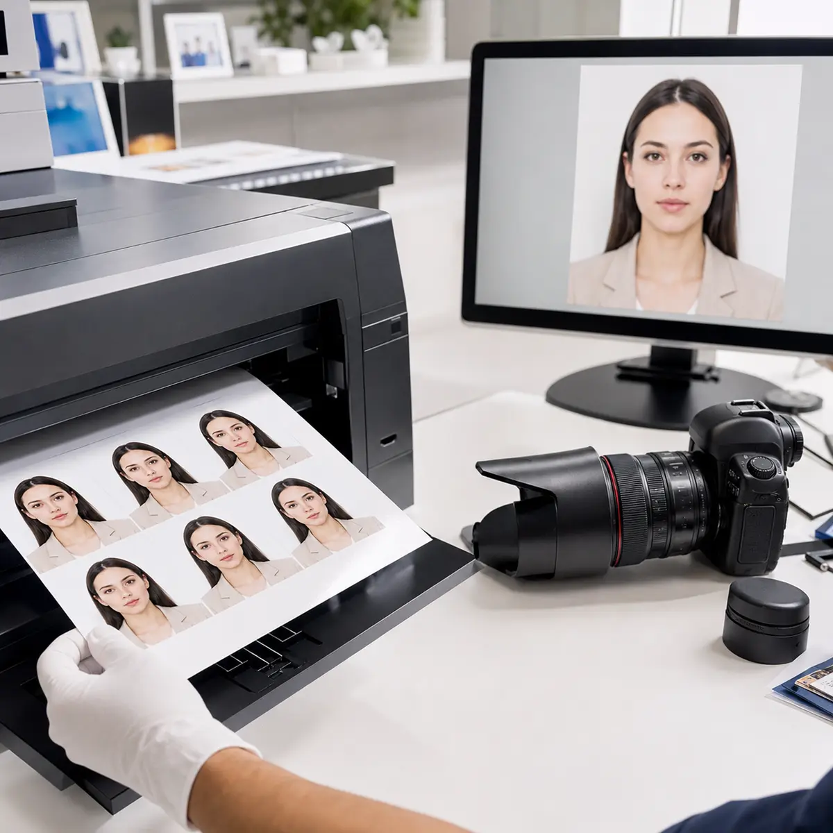 High-quality professional passport photo printing and photography equipment
