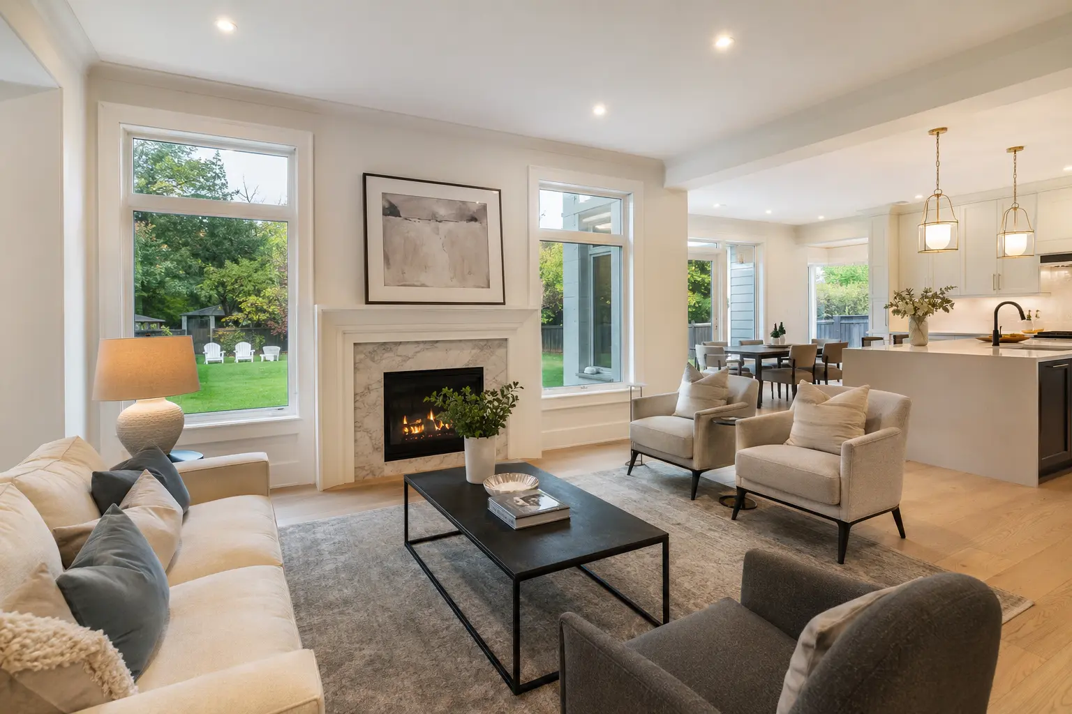 Professional living room real estate photography in Richmond Hill