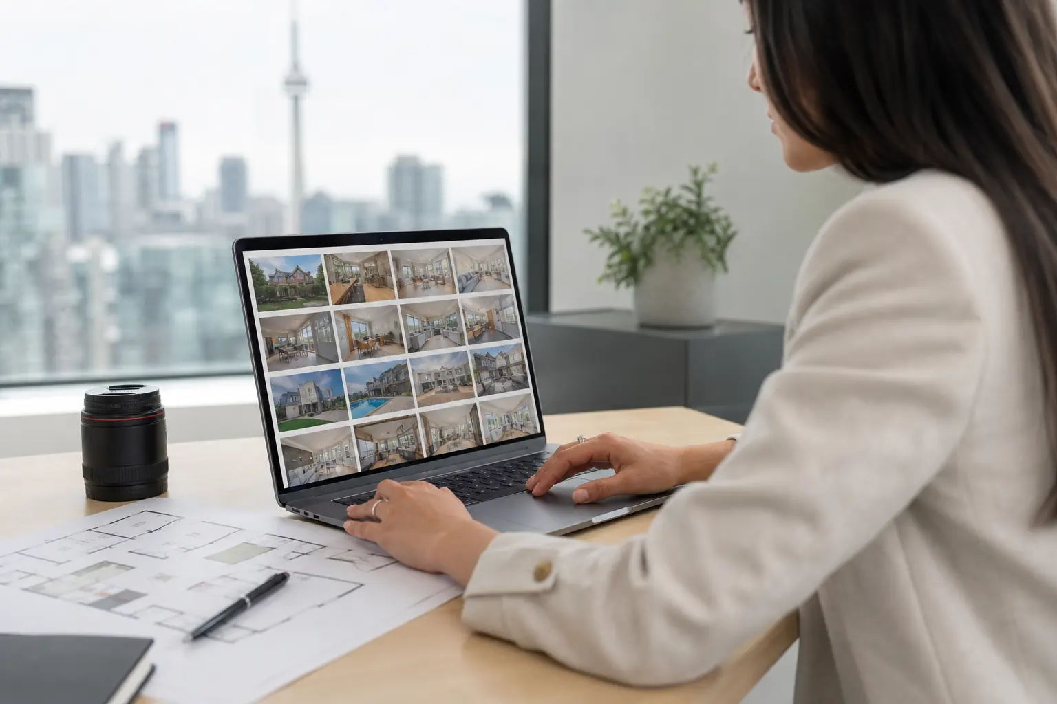 Toronto real estate professional comparing property photography deliverables