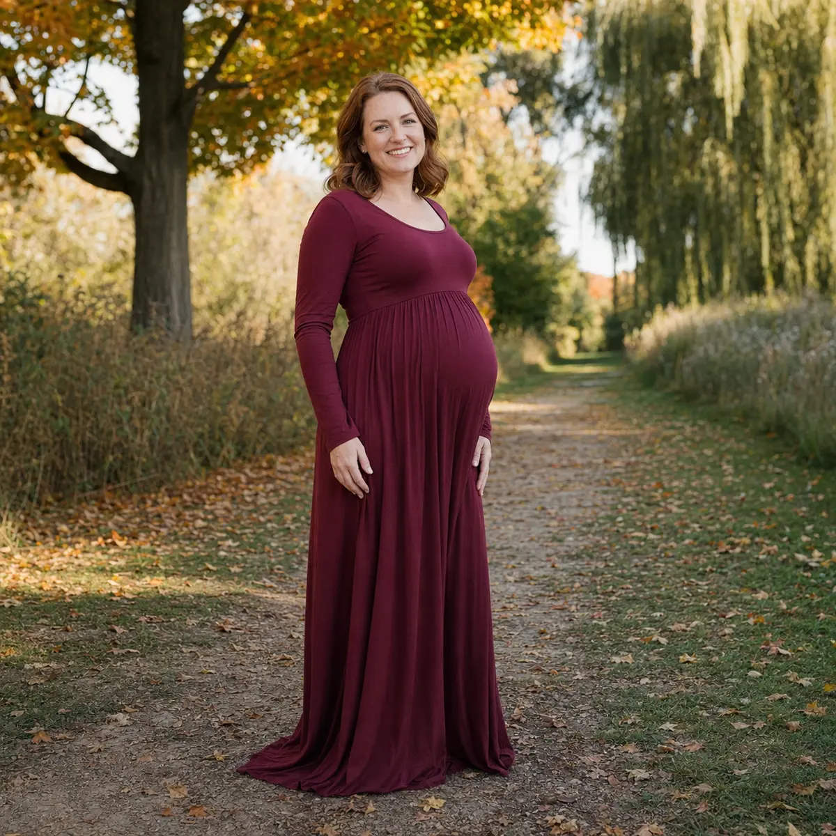 Fall maternity photography in a scenic Stouffville park