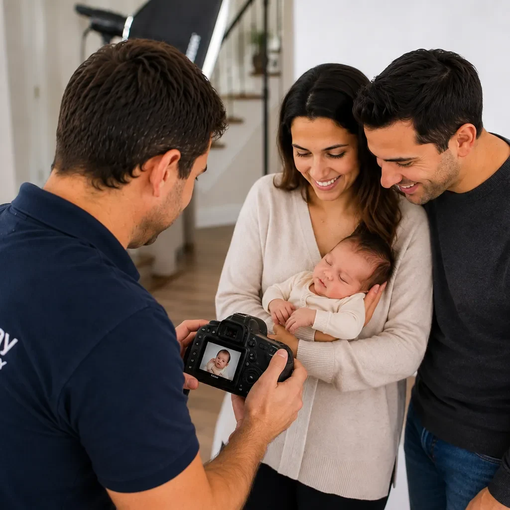 Successful at-home newborn passport photography session in Toronto