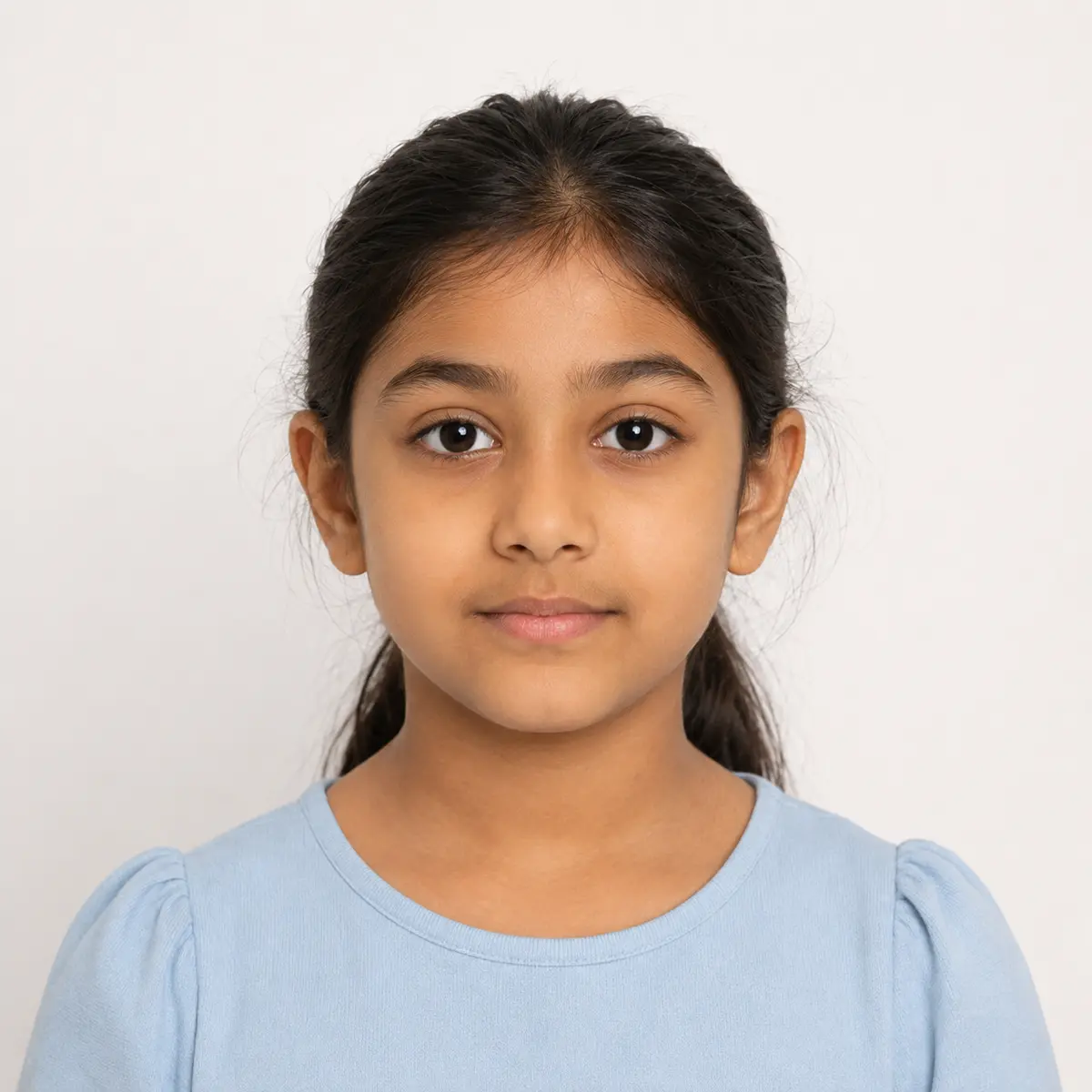 Canadian passport photo example for a young girl in Toronto