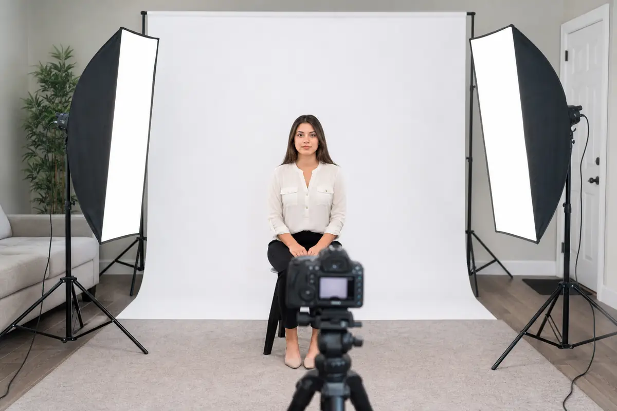 Even two-light setup for a shadow-free passport photograph