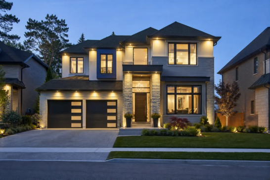 Contemporary GTA home photographed at blue hour for a real estate listing