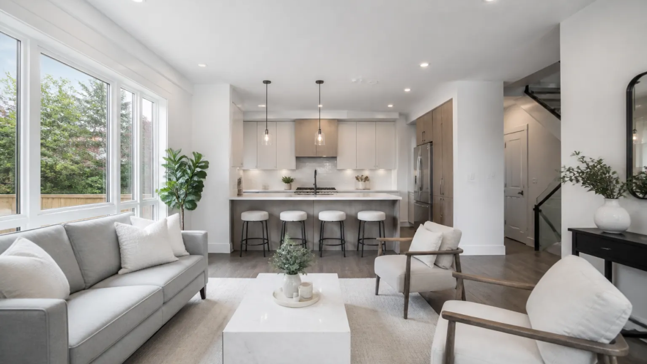 Bright staged Toronto home interior photographed for a real estate listing