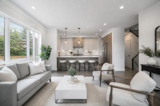 Bright staged Toronto home interior photographed for a real estate listing