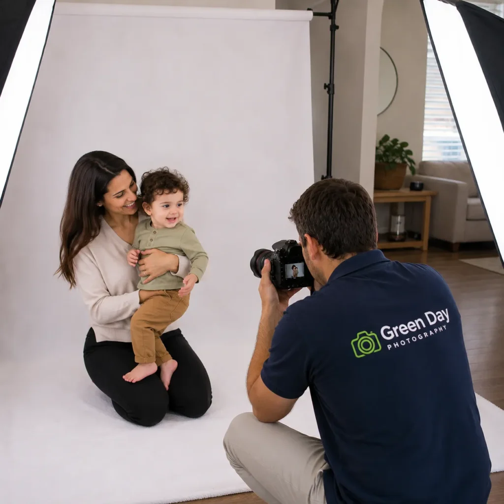 Toddler passport photo session with a professional photographer in Toronto