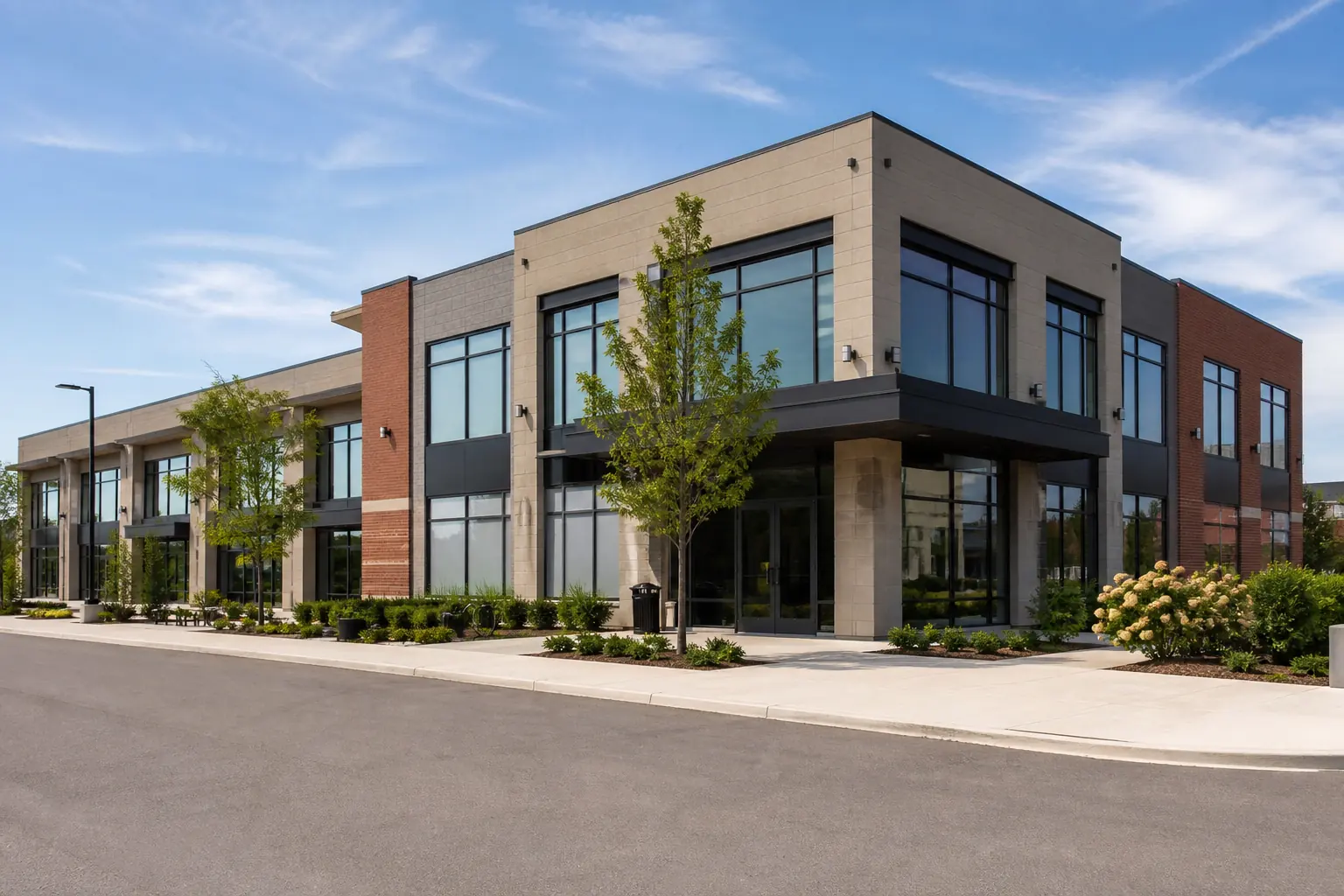 Commercial real estate exterior photographed in the Greater Toronto Area