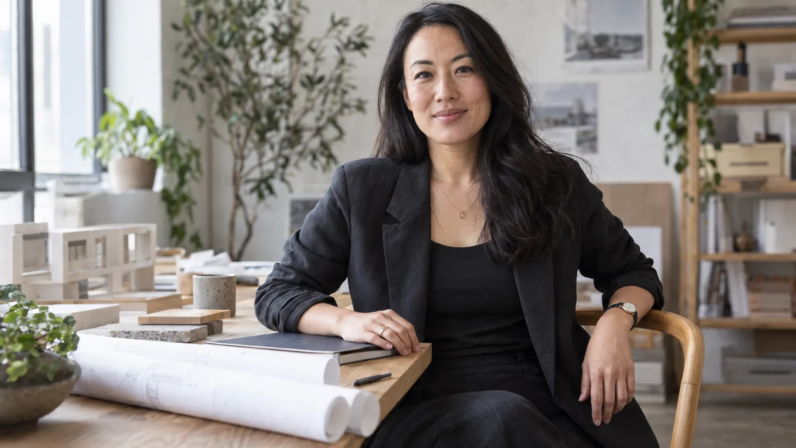 Environmental portrait of a Toronto architect in a creative studio
