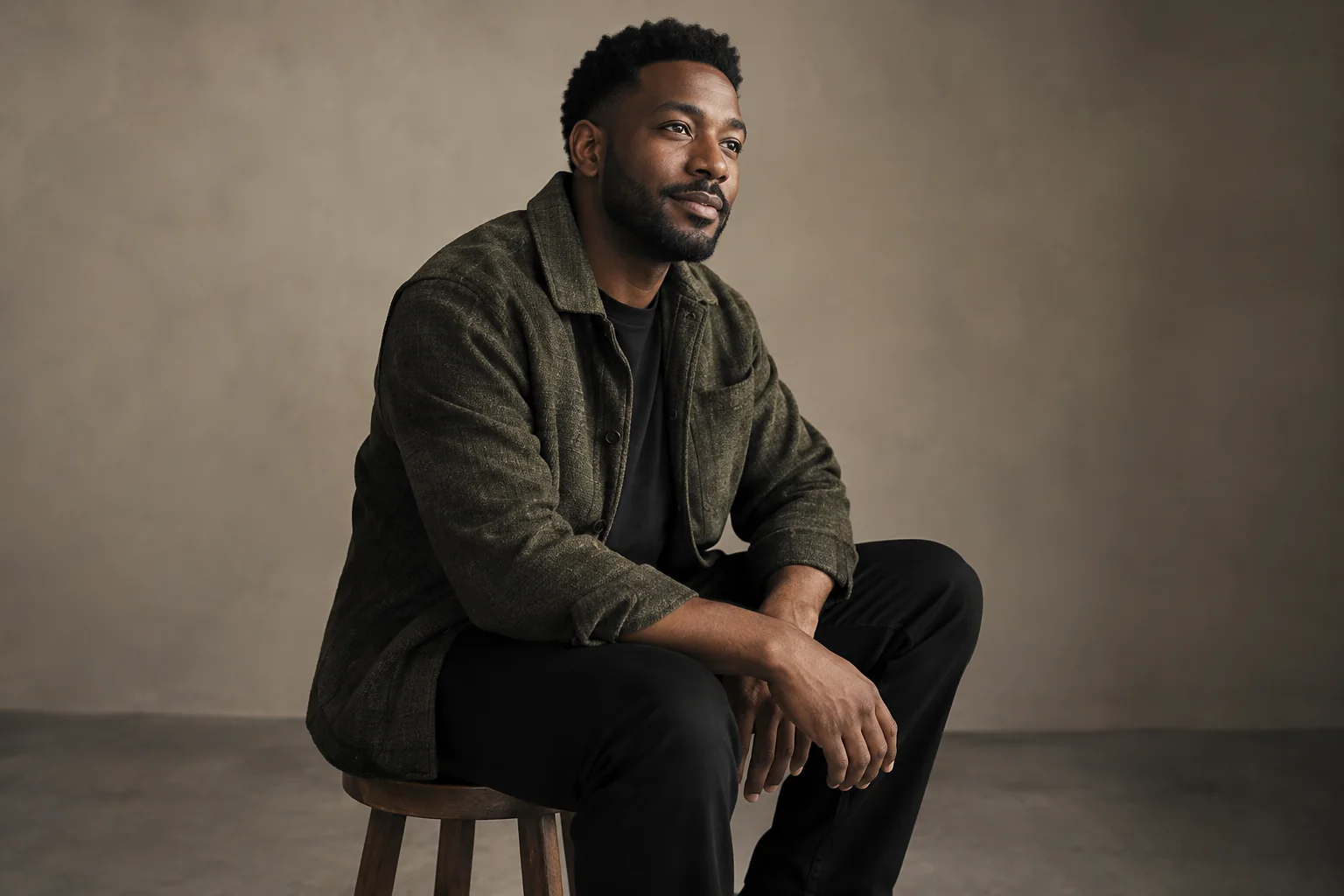 Creative business headshot of a man in a Toronto studio