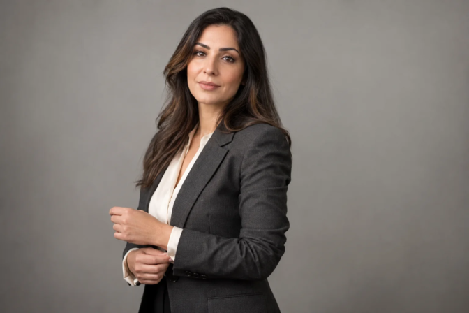 Professional studio headshot of a woman executive in Toronto