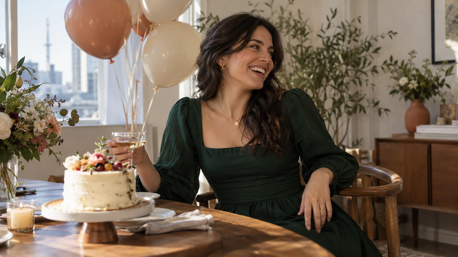 Natural birthday celebration portrait in Toronto