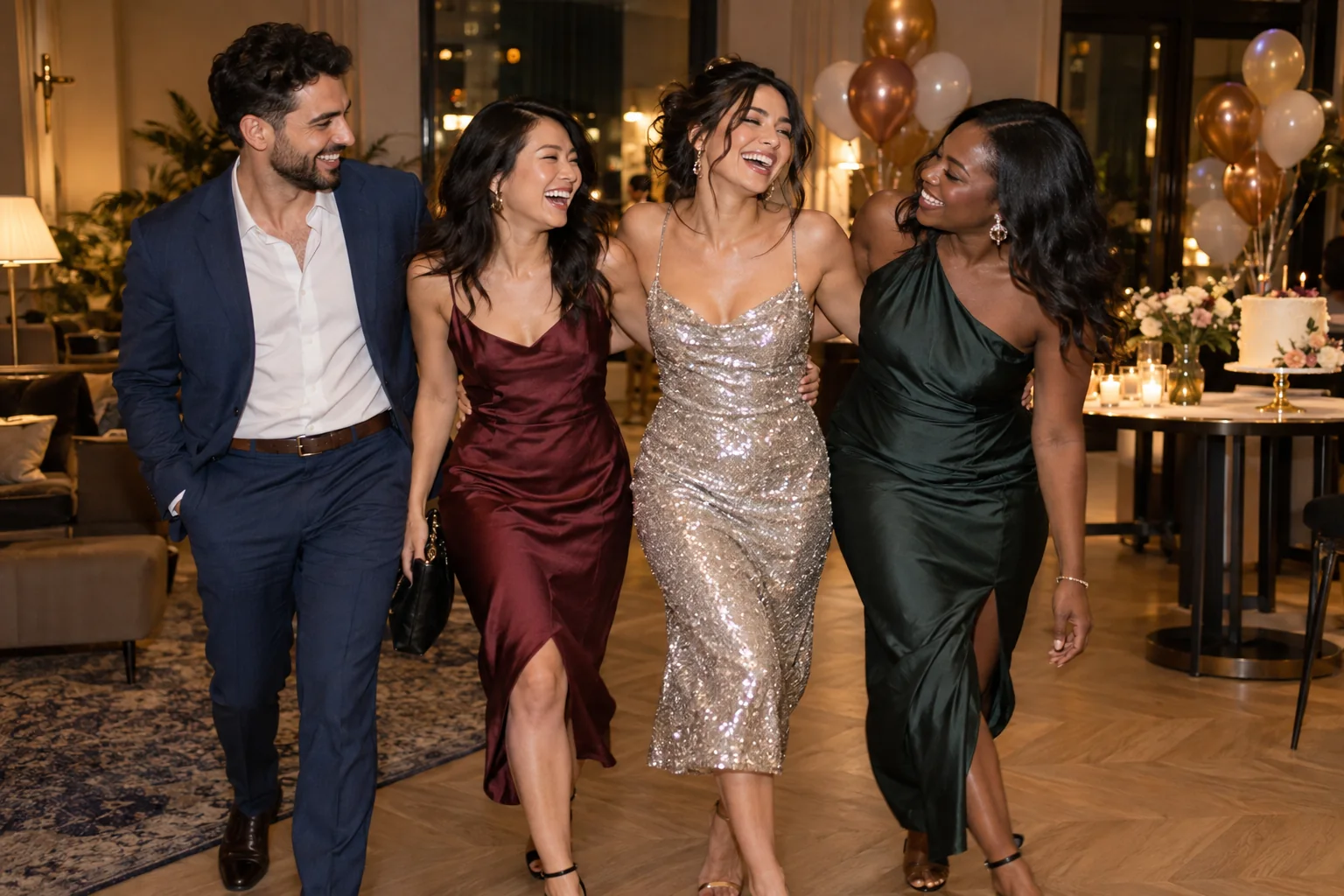 Birthday photoshoot with friends at a Toronto celebration