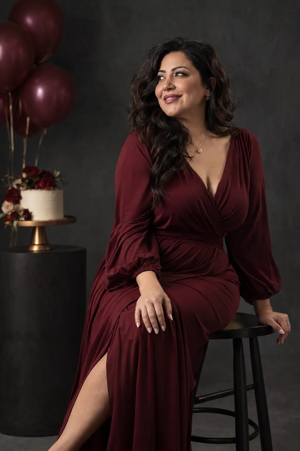Elegant adult birthday portrait in a Toronto studio